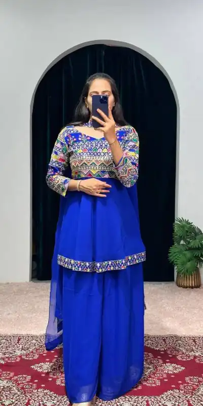 ST 1048 Royal Blue Color Georgette Heavy Embroidery Salwar Suit Casual, Wedding, Party, Festive, Events Etc. Expected Delivery 4-6 Working Days @2179/- | Jump Suits, Salwar suit, Casual Suits, Creative suits, Designer Suits, Palazzo Suits, Party Wear Suits, Patiala Suits, Straight Suits