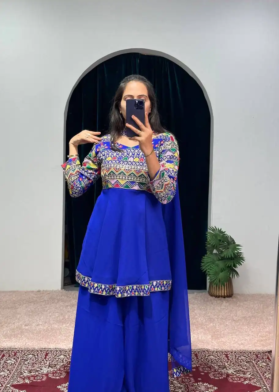 ST 1048 Royal Blue Color Georgette Heavy Embroidery Salwar Suit Casual, Wedding, Party, Festive, Events Etc. Expected Delivery 4-6 Working Days @2179/- | Jump Suits, Salwar suit, Casual Suits, Creative suits, Designer Suits, Palazzo Suits, Party Wear Suits, Patiala Suits, Straight Suits