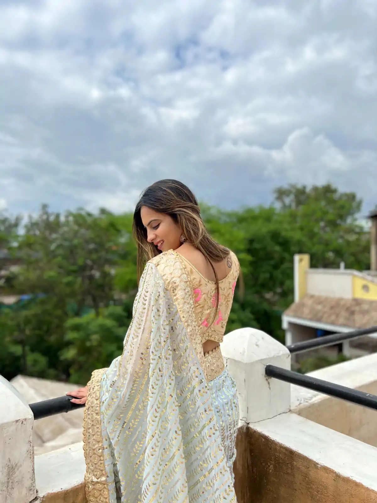 JR 585 White Color Georgette Embroidery Sequence Piping Saree Casual, Wedding, Festive, Events Expected Delivery  4-6 Working Days @1949/- | Designer Sarees, Sarees, Bollywood Sarees, Creative Sarees, Embroidered Sarees, Ethnic Saree, Modern Digital sarees, Party Wear Sarees