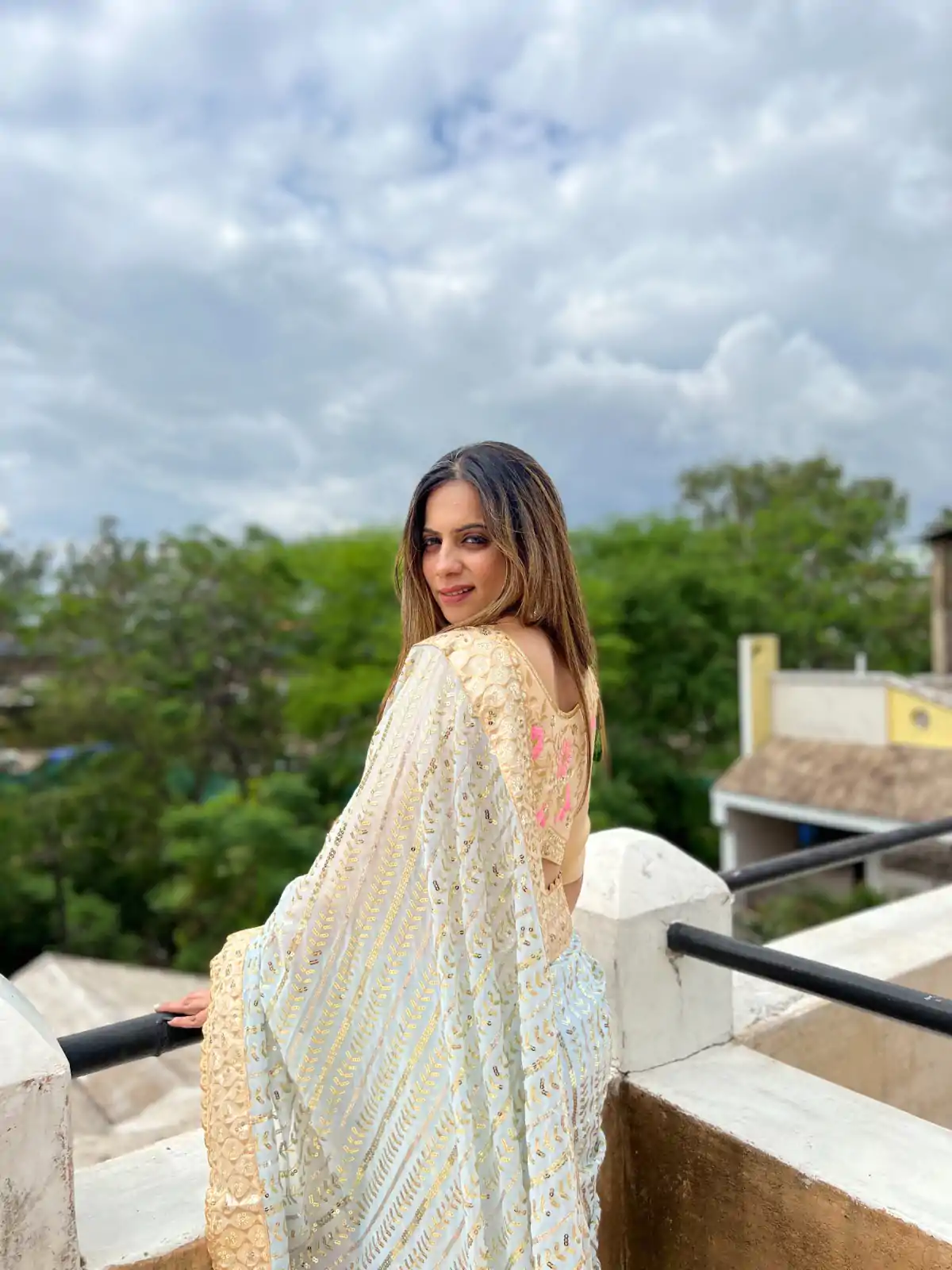 JR 585 White Color Georgette Embroidery Sequence Piping Saree Casual, Wedding, Festive, Events Expected Delivery  4-6 Working Days @1949/- | Designer Sarees, Sarees, Bollywood Sarees, Creative Sarees, Embroidered Sarees, Ethnic Saree, Modern Digital sarees, Party Wear Sarees