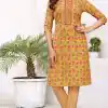 Sublime Yellow Color Cambric Cotton Print Embroidery Work Kurti