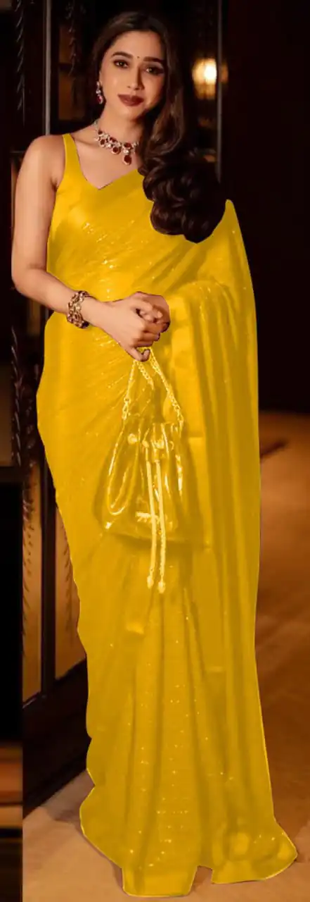 BT 236 Yellow Color Georgette Thread With Sequence Work Saree Casual, Party Wear, Traditional Wear, Wedding Events .Expected Delivery 4-6 Working Days@1799 | Designer Sarees, Sarees, Bollywood Sarees, Creative Sarees, Ethnic Saree, Modern Digital sarees, Party Wear Sarees