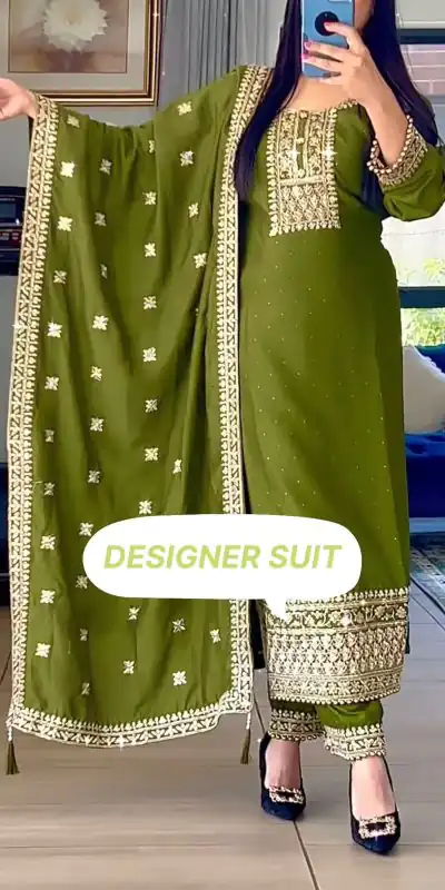 SSR 467 Green Chinnon Silk Embroidery Sequins Sharara Suit Wedding, Party, Festive, Events Etc.   Expected Delivery 4-6 Working Days @1999/- | Salwar suit, Casual Suits, Creative suits, Designer Suits, Palazzo Suits, Party Wear Suits, Straight Suits