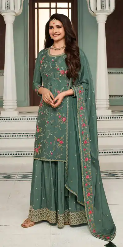 FC AVANTI Green Color Chinon Embroidery Multi Work Salwar Suit Wedding, Party, Festive events, etc. Expected Delivery 4-6 Working Days @2899/- | Casual Suits, Jump Suits, Salwar suit, Creative suits, Designer Suits, Palazzo Suits, Party Wear Suits, Patiala Suits, Straight Suits