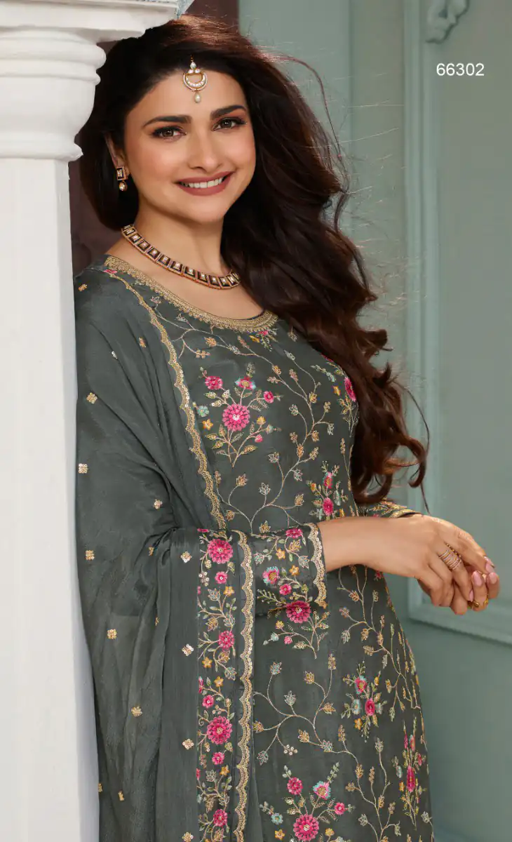 FC AVANTI Grey Color Chinon Embroidery Multi Work Salwar Suit Wedding, Party, Festive events, etc.  Expected Delivery  4-6 Working Days @2899/- | Casual Suits, Jump Suits, Salwar suit, Creative suits, Designer Suits, Palazzo Suits, Party Wear Suits, Patiala Suits, Straight Suits