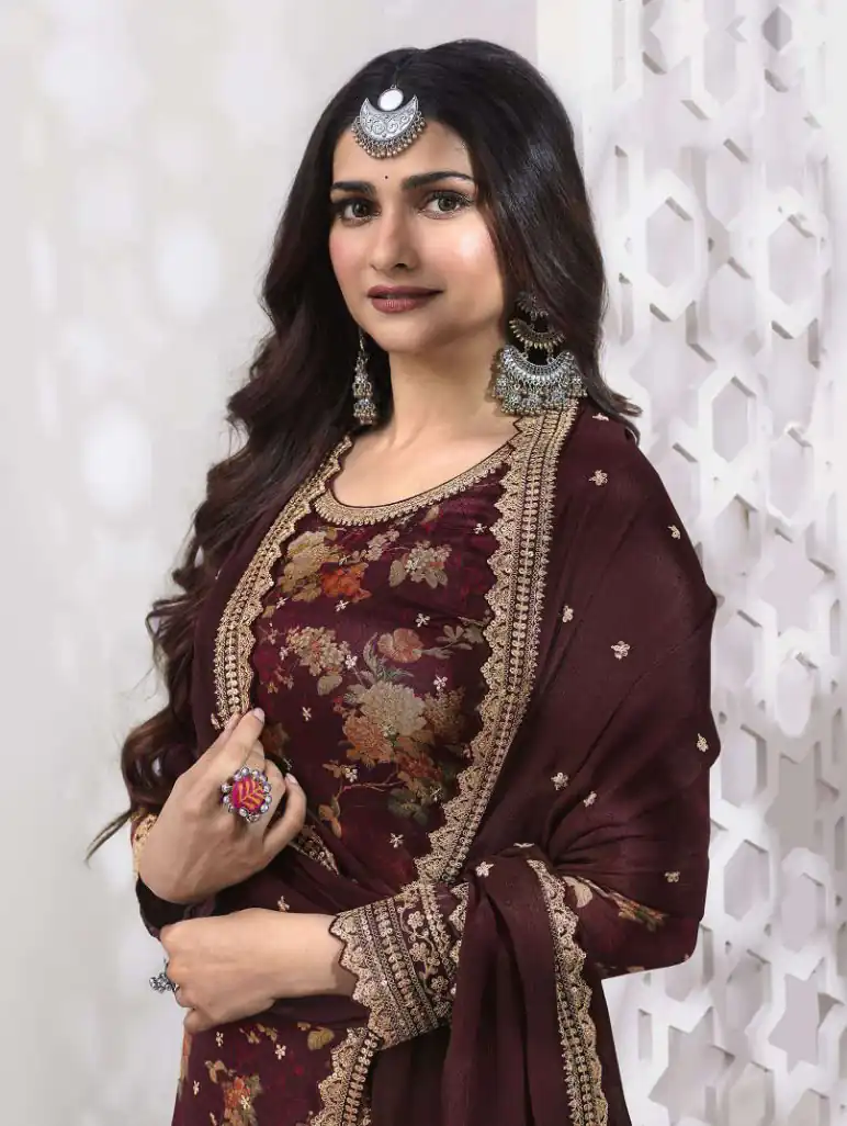 FC Swara 65585 Maroon Color Vichitra Digital Print Embroidery Salwar Suit Wedding, Party, Festive events, etc.  Expected Delivery  4-6 Working Days @2699/- | Casual Suits, Jump Suits, Salwar suit, Creative suits, Designer Suits, Palazzo Suits, Party Wear Suits, Patiala Suits, Straight Suits