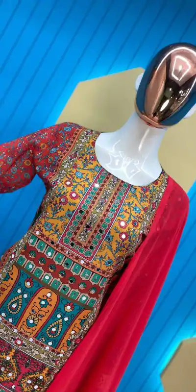 LG 1852 Pink color Maslin Printed Real Mirror Work Salwar Suit Casual, Wedding, Party, Festive, Events . Expected Delivery  4-6 Working Days @1949/- | Salwar suit, Casual Suits, Creative suits, Designer Suits, Palazzo Suits, Party Wear Suits, Patiala Suits, Straight Suits