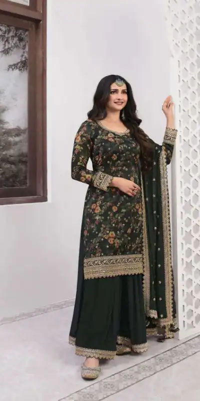 FC Swara 65582 Stone Green Color Vichitra Digital Print Embroidery Salwar Suit Wedding, Party, Festive events, etc.  Expected Delivery  4-6 Working Days @2699 | Casual Suits, Jump Suits, Salwar suit, Creative suits, Designer Suits, Palazzo Suits, Party Wear Suits, Patiala Suits, Straight Suits