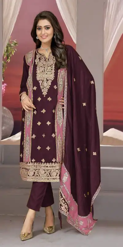 FC MARIA 1072 Wine Color Vichitra Embroidery Codding Sequence Salwar Suit Wedding, Party, Festive events, etc.  Expected Delivery  4-6 Working Days @2149/- | Salwar suit, Casual Suits, Creative suits, Designer Suits, Palazzo Suits, Party Wear Suits, Patiala Suits, Straight Suits