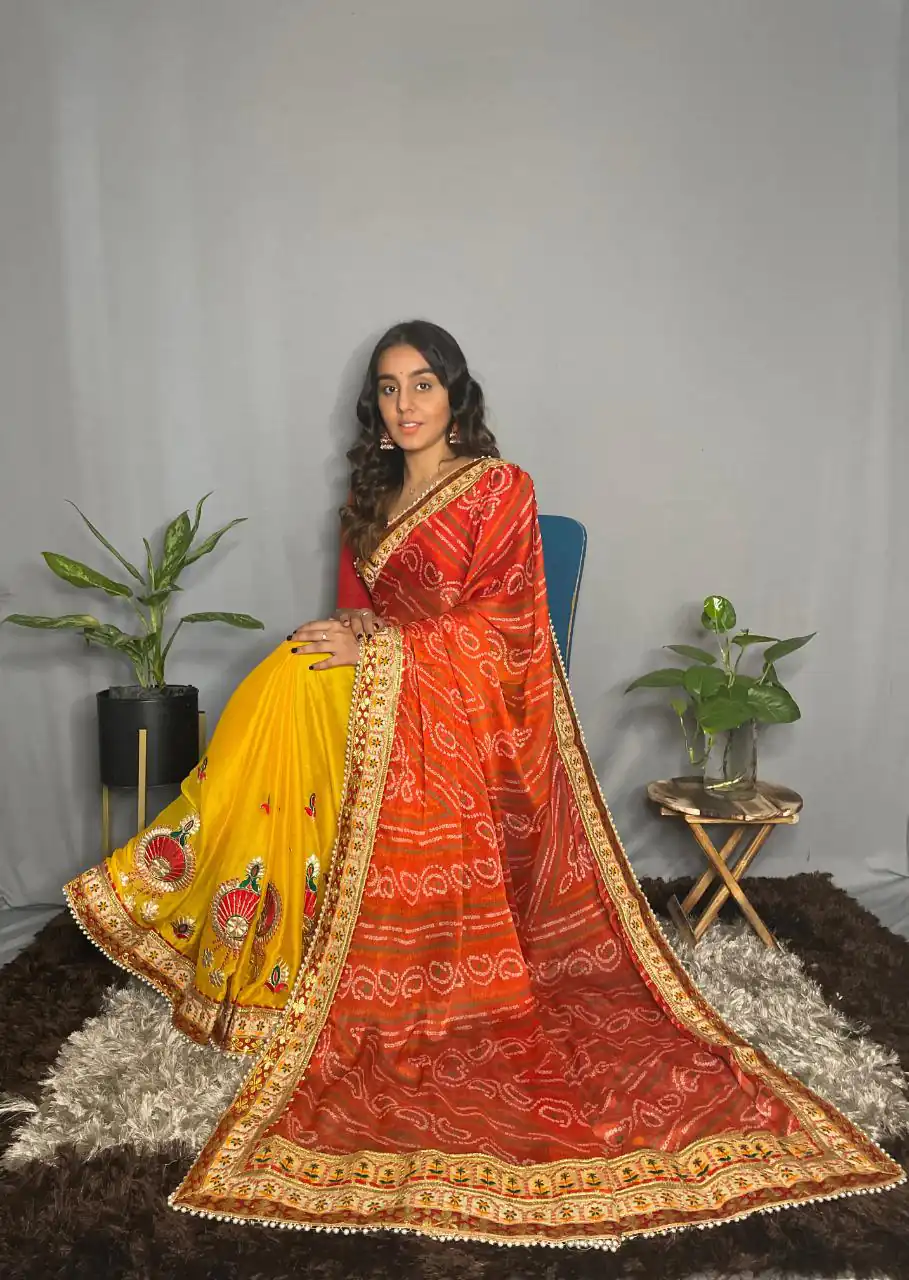 Rangoli Kavya Yellow Color Chiffon Material Double Shaded Saree Casual, Party Wear, Wedding, Events, Etc. Expected Delivery 4-6 Working Days 1799/- | Designer Sarees, Sarees, Bollywood Sarees, Creative Sarees, Embroidered Sarees, Ethnic Saree, Modern Digital sarees, Party Wear Sarees