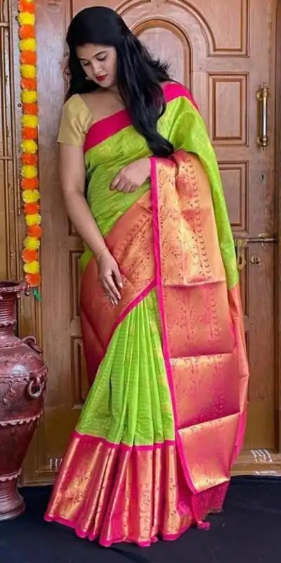 KP 4005 Green Color Soft Lichi Silk Jacquard On All Over Saree Casual, Party Wear, Wedding, Events Etc. Expected Delivery 4-6 Working Days @1449/- | Designer Sarees, Embroidered Sarees, Sarees, Bollywood Sarees, Creative Sarees, Ethnic Saree, Modern Digital sarees, Party Wear Sarees