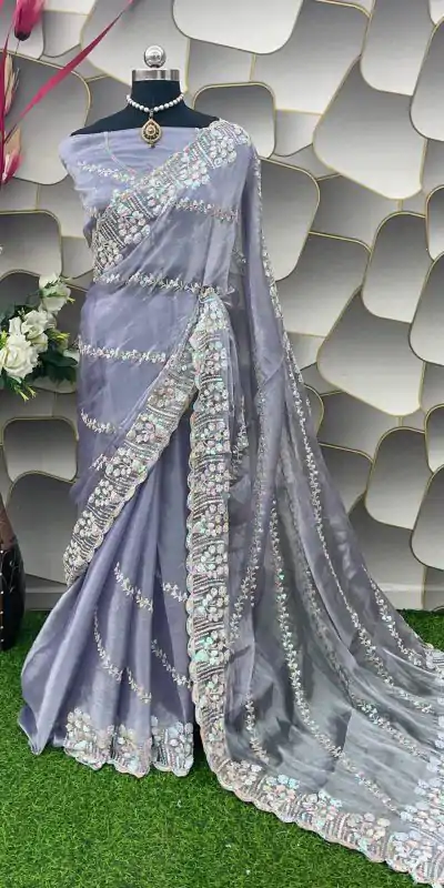 SC 289 Light Violet Color Jimi Choo Silk Beautiful Embroidery Saree, Party Wear, Events, Festivals Expected Delivery 4-6 Working Days 1999/- | Designer Sarees, Sarees, Bollywood Sarees, Creative Sarees, Embroidered Sarees, Ethnic Saree, Modern Digital sarees, Party Wear Sarees
