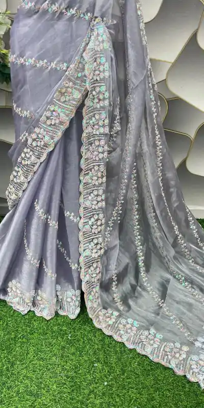 SC 289 Light Violet Color Jimi Choo Silk Beautiful Embroidery Saree, Party Wear, Events, Festivals Expected Delivery 4-6 Working Days 1999/- | Designer Sarees, Sarees, Bollywood Sarees, Creative Sarees, Embroidered Sarees, Ethnic Saree, Modern Digital sarees, Party Wear Sarees