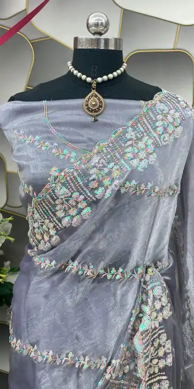  SC 289 Light Violet Color Jimi Choo Silk Beautiful Embroidery Saree, Party Wear, Events, Festivals Expected Delivery 4-6 Working Days 1999/- | Designer Sarees, Sarees, Bollywood Sarees, Creative Sarees, Embroidered Sarees, Ethnic Saree, Modern Digital sarees, Party Wear Sarees