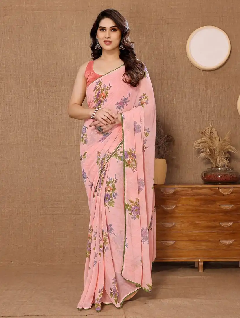   SC 270 Peach Color Pure Soft Georgette Silk Design All Over Saree , Party Wear, Events, Festivals Expected Delivery 4-6 Working Days 1599/- | Designer Sarees, Sarees, Bollywood Sarees, Creative Sarees, Embroidered Sarees, Ethnic Saree, Modern Digital sarees, Party Wear Sarees