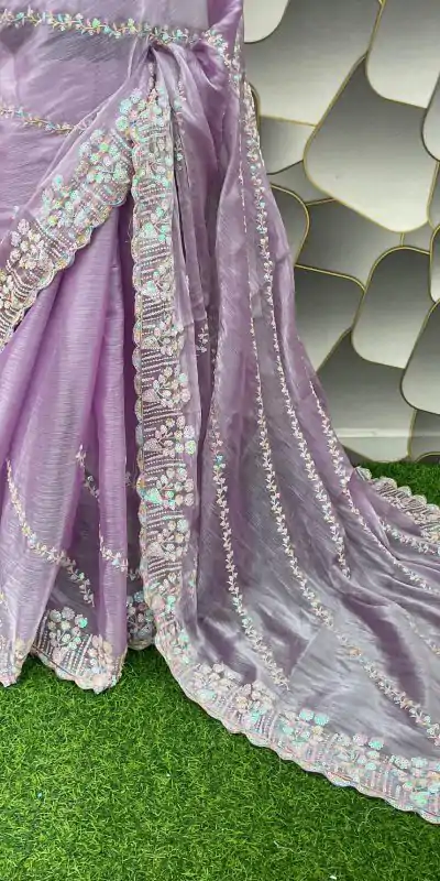 SC 289 Purple Color Jimi Choo Silk Beautiful Embroidery Saree , Party Wear, Events, Festivals Expected Delivery 4-6 Working Days 1999/- | Designer Sarees, Sarees, Bollywood Sarees, Creative Sarees, Embroidered Sarees, Ethnic Saree, Modern Digital sarees, Party Wear Sarees