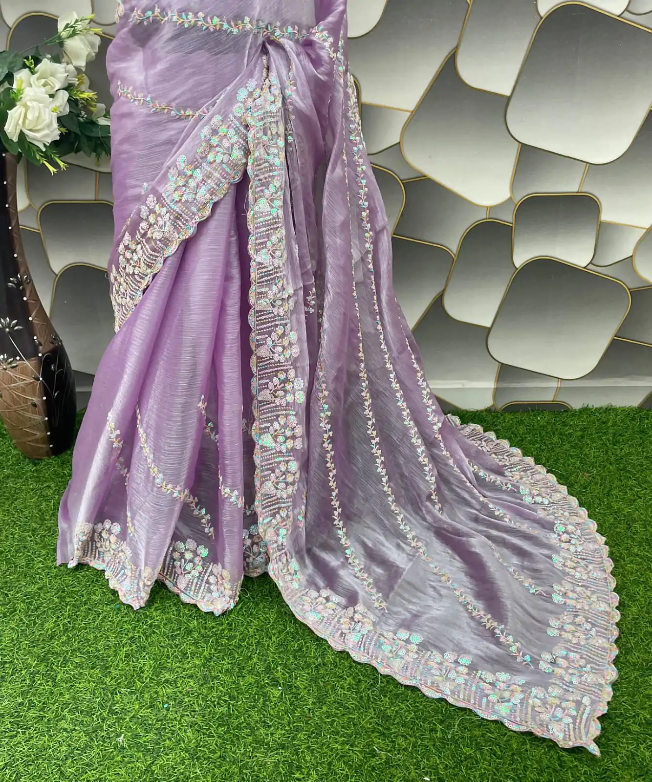  SC 289 Purple Color Jimi Choo Silk Beautiful Embroidery Saree , Party Wear, Events, Festivals Expected Delivery 4-6 Working Days 1999/- | Designer Sarees, Sarees, Bollywood Sarees, Creative Sarees, Embroidered Sarees, Ethnic Saree, Modern Digital sarees, Party Wear Sarees