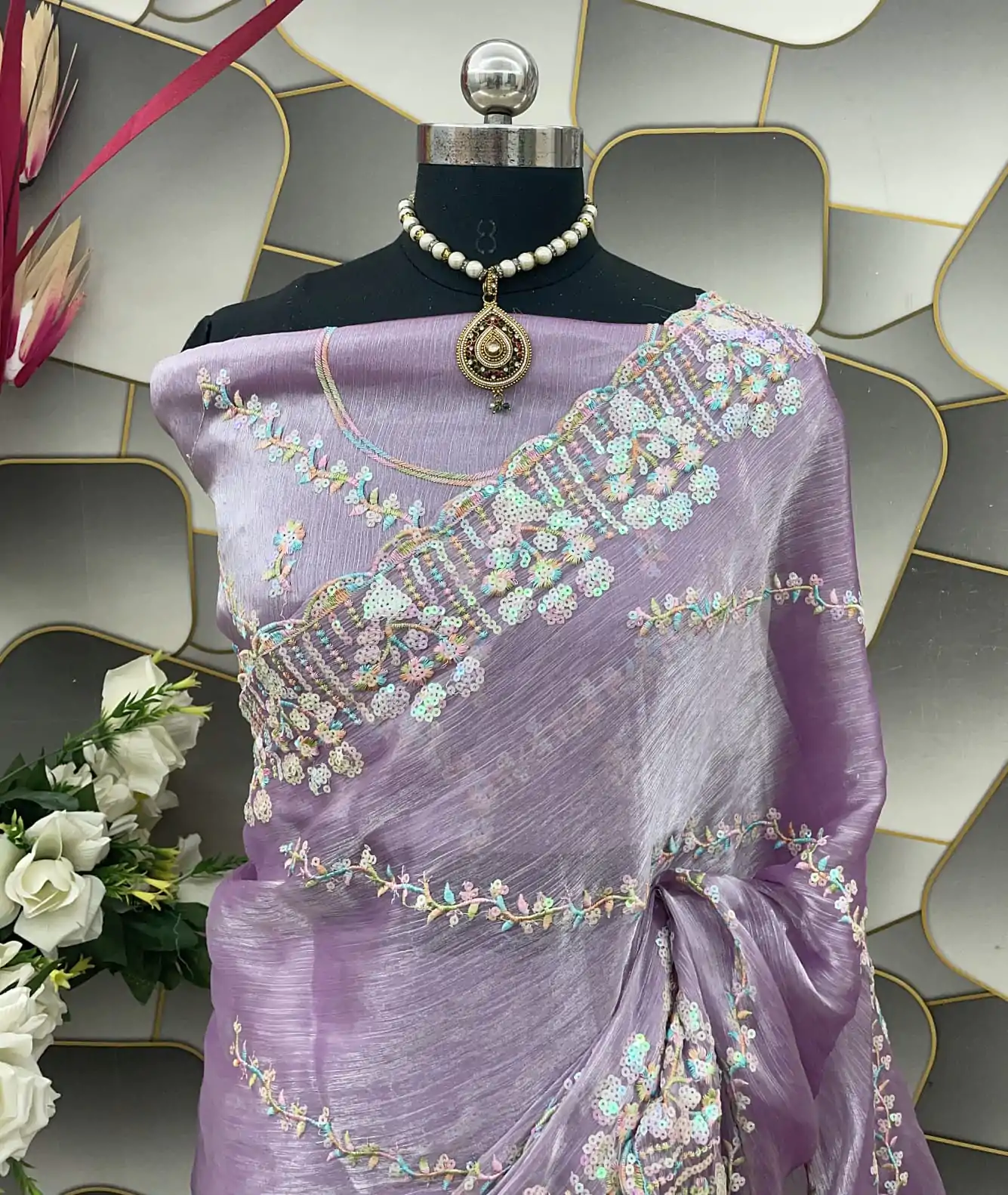  SC 289 Purple Color Jimi Choo Silk Beautiful Embroidery Saree , Party Wear, Events, Festivals Expected Delivery 4-6 Working Days 1999/- | Designer Sarees, Sarees, Bollywood Sarees, Creative Sarees, Embroidered Sarees, Ethnic Saree, Modern Digital sarees, Party Wear Sarees