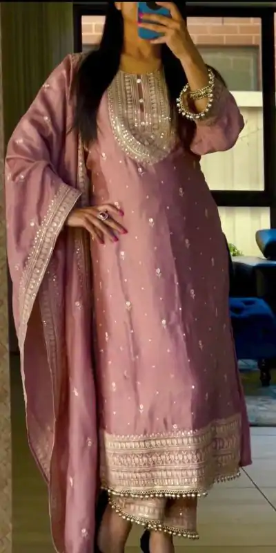 NF 1216 Peach Color Chinon Silk Embroidery Sequence Salwar Suit Casual, Wedding, Party, Festive, Events . Expected Delivery  4-6 Working Days @2149 | Salwar suit, Casual Suits, Creative suits, Designer Suits, Palazzo Suits, Party Wear Suits, Patiala Suits, Straight Suits