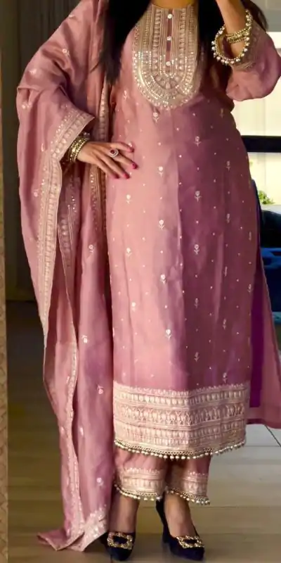 NF 1216 Peach Color Chinon Silk Embroidery Sequence Salwar Suit Casual, Wedding, Party, Festive, Events . Expected Delivery 4-6 Working Days @2149 | Salwar suit, Casual Suits, Creative suits, Designer Suits, Palazzo Suits, Party Wear Suits, Patiala Suits, Straight Suits