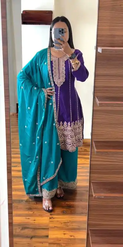 KD 1466 Royal Blue Color Chinon Silk Sequence Work Salwar Suit Casual, Party, Festive, Events Wedding Etc.  Expected Delivery 4-6 Working Days @3049/- | Salwar suit, Casual Suits, Creative suits, Designer Suits, Palazzo Suits, Party Wear Suits, Straight Suits