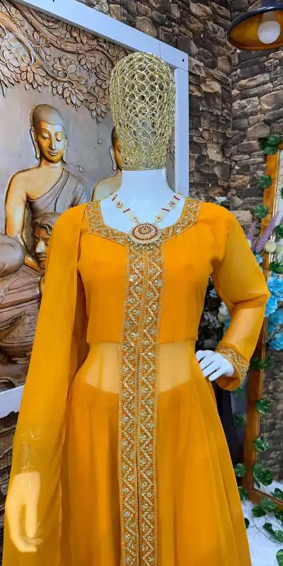 VLM 136 Yellow Color Georgette Embroidery Sequence Salwar Suit Wedding, Party, Festive, Events Expected Delivery 4-6 Working Days @ 1699/- Only | Salwar suit, Casual Suits, Creative suits, Designer Suits, Party Wear Suits, Straight Suits