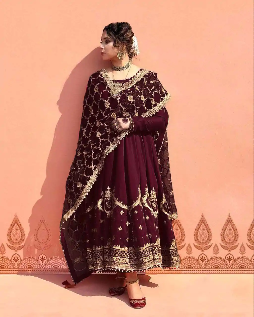  ZSR 3063 Maroon Color Georgette Embroidery Sequence Salwar Suit Casual, Wedding, Festive, Events Expected Delivery 4-6 Working Days @2049/- | Jump Suits, Salwar suit, Casual Suits, Creative suits, Designer Suits, Palazzo Suits, Party Wear Suits, Patiala Suits, Straight Suits
