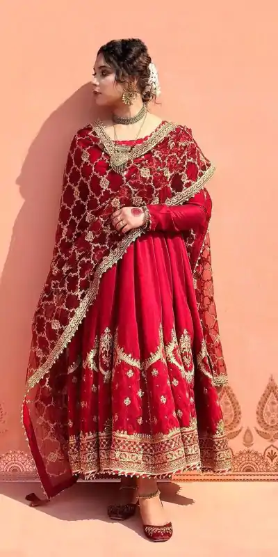 ZSR 3063 Red Color Georgette Embroidery Sequence Salwar Suit Casual, Wedding, Festive, Events Expected Delivery 4-6 Working Days @2049/- | Jump Suits, Salwar suit, Casual Suits, Creative suits, Designer Suits, Palazzo Suits, Party Wear Suits, Patiala Suits, Straight Suits
