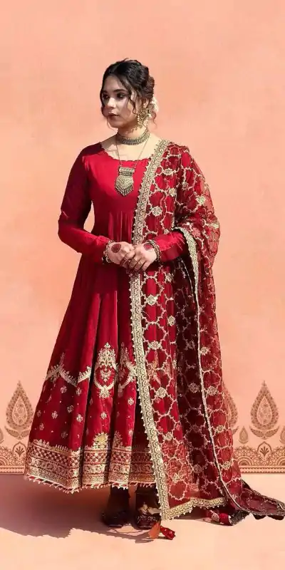 ZSR 3063 Red Color Georgette Embroidery Sequence Salwar Suit Casual, Wedding, Festive, Events Expected Delivery 4-6 Working Days @2049/- | Jump Suits, Salwar suit, Casual Suits, Creative suits, Designer Suits, Palazzo Suits, Party Wear Suits, Patiala Suits, Straight Suits