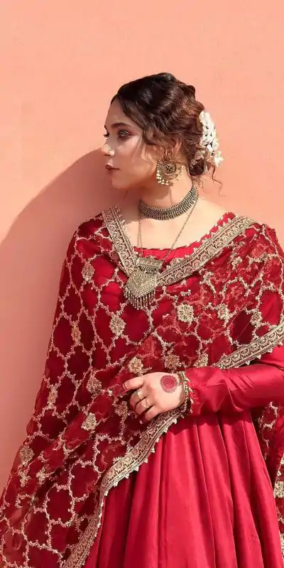 ZSR 3063 Red Color Georgette Embroidery Sequence Salwar Suit Casual, Wedding, Festive, Events Expected Delivery 4-6 Working Days @2049/- | Jump Suits, Salwar suit, Casual Suits, Creative suits, Designer Suits, Palazzo Suits, Party Wear Suits, Patiala Suits, Straight Suits