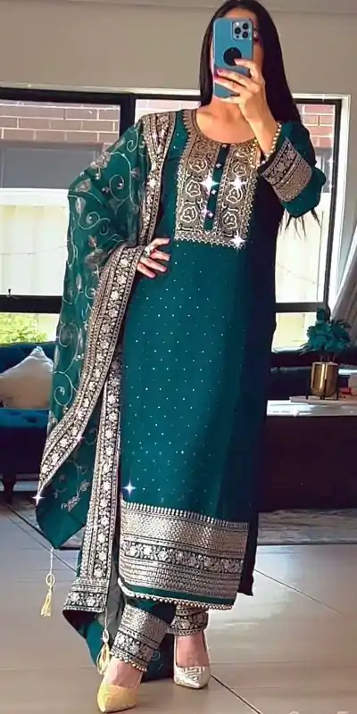 MF 422 Black Color Chinon Silk Embroidery Sequence Salwar Suit Wedding, Party, Festive, Events Etc. Expected 4-6 Working Days @2399/- | Salwar suit, Casual Suits, Creative suits, Designer Suits, Palazzo Suits, Party Wear Suits, Patiala Suits, Straight Suits