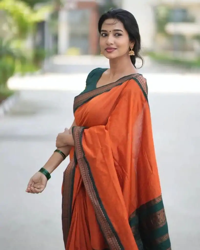 KP 5004 Orange Color Soft Lichi Silk Jacquard On All Over Saree Casual, Party Wear, Wedding, Events Etc. Expected Delivery 4-6 Working Days @1449/- | Designer Sarees, Embroidered Sarees, Sarees, Bollywood Sarees, Creative Sarees, Ethnic Saree, Modern Digital sarees, Party Wear Sarees