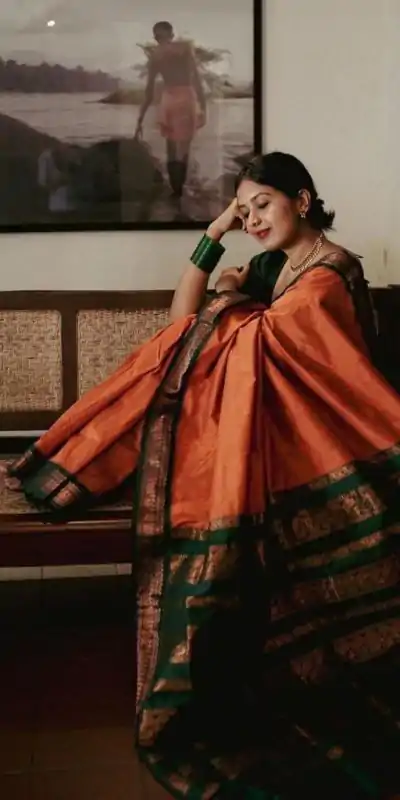 KP 5004 Orange Color Soft Lichi Silk Jacquard On All Over Saree Casual, Party Wear, Wedding, Events Etc. Expected Delivery 4-6 Working Days @1449/- | Designer Sarees, Embroidered Sarees, Sarees, Bollywood Sarees, Creative Sarees, Ethnic Saree, Modern Digital sarees, Party Wear Sarees