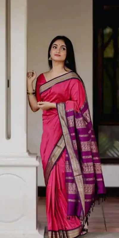 KP 5004 Pink Color Soft Lichi Silk Jacquard On All Over Saree Casual, Party Wear, Wedding, Events Etc. Expected Delivery 4-6 Working Days @1449/- | Designer Sarees, Embroidered Sarees, Sarees, Bollywood Sarees, Creative Sarees, Ethnic Saree, Modern Digital sarees, Party Wear Sarees