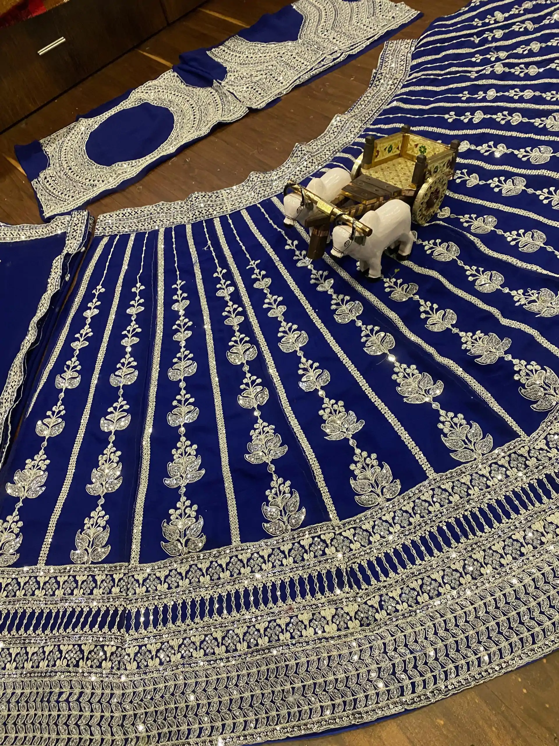 BD 1610 Royal Blue Color Georgette Embroidered Lehenga Choli Casual, Wedding, Festive, Events Expected Delivery 4-6 Working Days @3249/- | Lehenga, Bollywood Lehenga, Creative Lehenga, Designer Lehenga, Embroidered Lehenga, Party Wear Lehenga