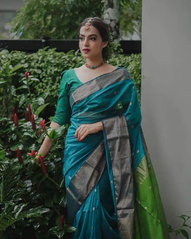 KP 5058 Blue Color Soft Lilan Slab Weaving Work Saree Casual, Party Wear, Wedding, Events Etc. Expected Delivery 4-6 Working Days @1499/- | Designer Sarees, Sarees, Bollywood Sarees, Creative Sarees, Embroidered Sarees, Ethnic Saree, Modern Digital sarees, Party Wear Sarees