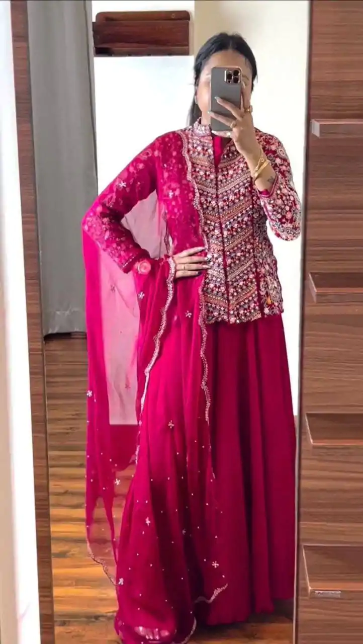 ST 1040 Pink Color Georgette Embroidery Lehenga Choli Casual, Wedding, Party, Festive, Events Etc. Expected Delivery 4-6 Working Days @ 2449/- | Lehenga, Bollywood Lehenga, Creative Lehenga, Designer Lehenga, Embroidered Lehenga, Party Wear Lehenga