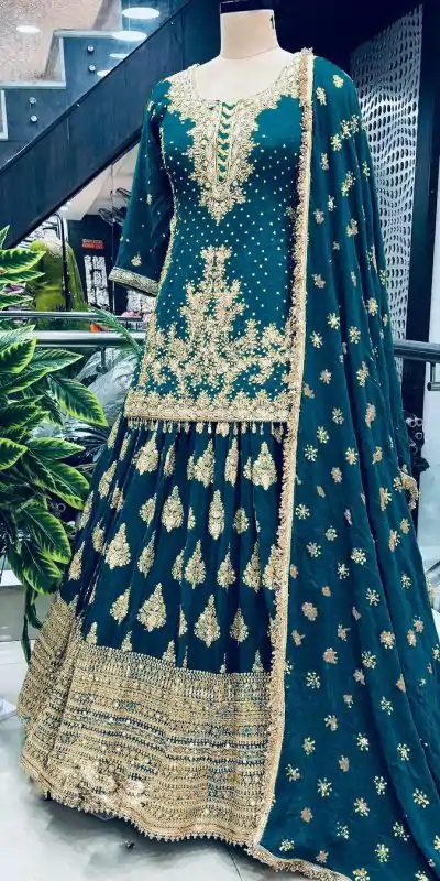 NSR 806 Royal Blue Color Pure Chinnon Silk Embroidery Lehenga Choli Casual, Party Festive, Events Etc. Expected Delivery 4-6 Working Days @2199/- | Lehenga, Bollywood Lehenga, Creative Lehenga, Designer Lehenga, Embroidered Lehenga, Party Wear Lehenga, Straight Suits