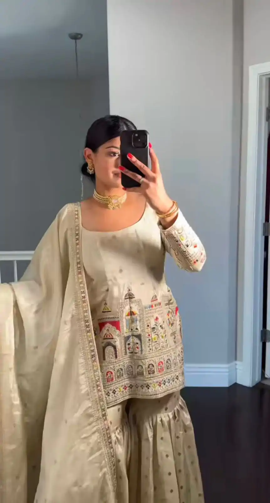 NSR 811 Cream Color Pure Chinnon Silk Embroidery Coding Salwar Suit Casual, Party Festive, Events Etc. Expected Delivery 4-6 Working Days @2149/- | Jump Suits, Salwar suit, Casual Suits, Creative suits, Designer Suits, Palazzo Suits, Party Wear Suits, Patiala Suits, Straight Suits