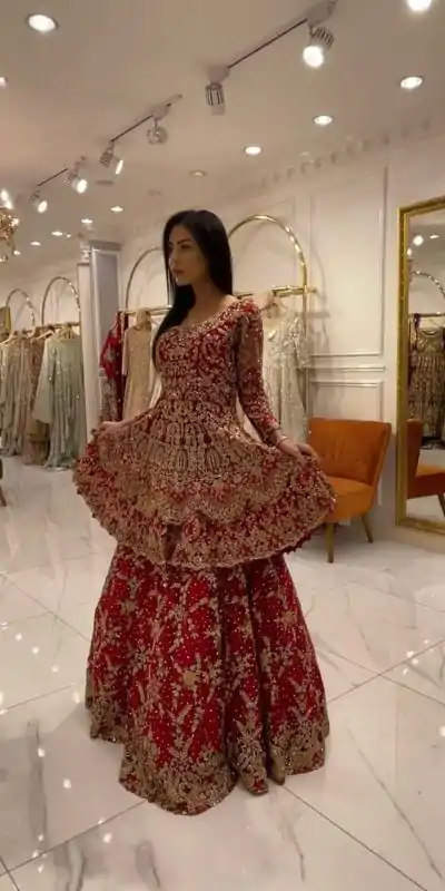 KD 1464 Red Color Georgette Thread Sequence Lehenga Choli Casual, Party Wear, Wedding, Events Etc. Expected Delivery 4-6 Working Days @2399/- | Lehenga, Bollywood Lehenga, Creative Lehenga, Designer Lehenga, Embroidered Lehenga, Party Wear Lehenga