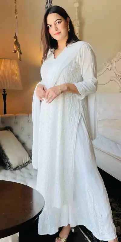 BE 246 White Color Delta Cotton Thread Embroidery Salwar Suit Wedding, Party, Festive events, etc.  Expected Delivery  4-6 Working Days @1999/- | Salwar suit, Casual Suits, Creative suits, Designer Suits, Palazzo Suits, Party Wear Suits, Patiala Suits, Straight Suits