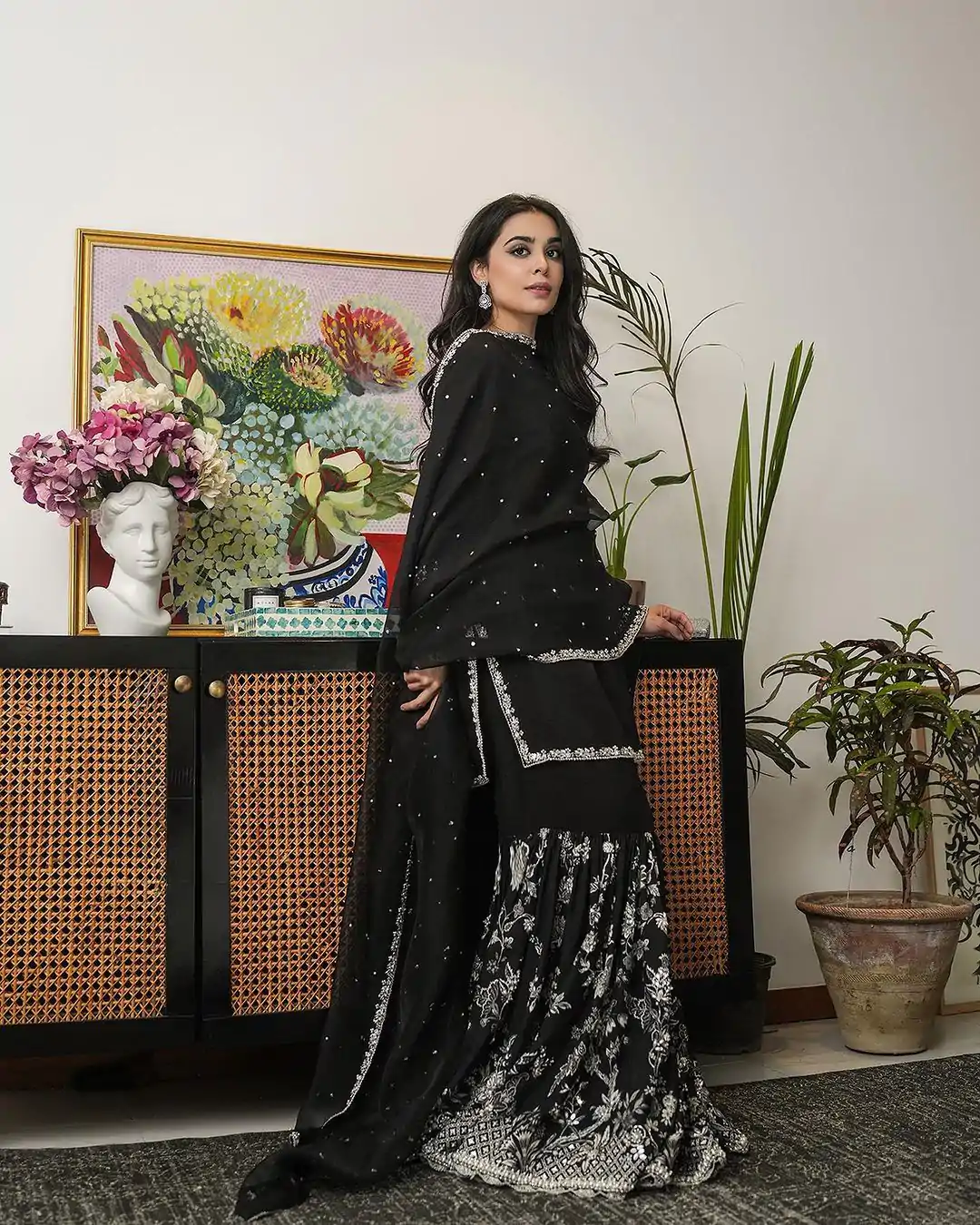SRK 5167 Black Color Foix Georgette Thread Sequence Work Salwar Suit Wedding, Party, Festive, Events Etc. Expected Delivery 4-6 Working Days @2099/- | Jump Suits, Salwar suit, Casual Suits, Creative suits, Designer Suits, Palazzo Suits, Party Wear Suits, Patiala Suits, Straight Suits