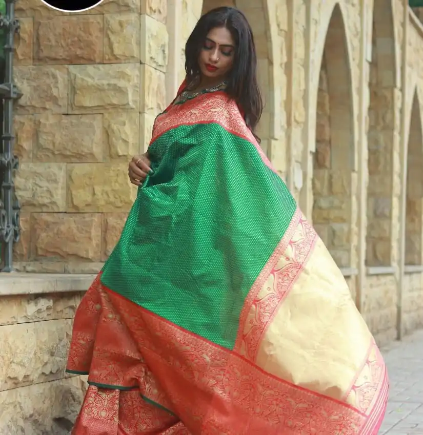 KP 1022 Green Color Soft Lichi Silk Jacquard On All Over Saree Casual, Party Wear, Wedding, Events Etc. Expected Delivery 4-6 Working Days @1449/- | Designer Sarees, Sarees, Bollywood Sarees, Creative Sarees, Embroidered Sarees, Ethnic Saree, Modern Digital sarees, Party Wear Sarees