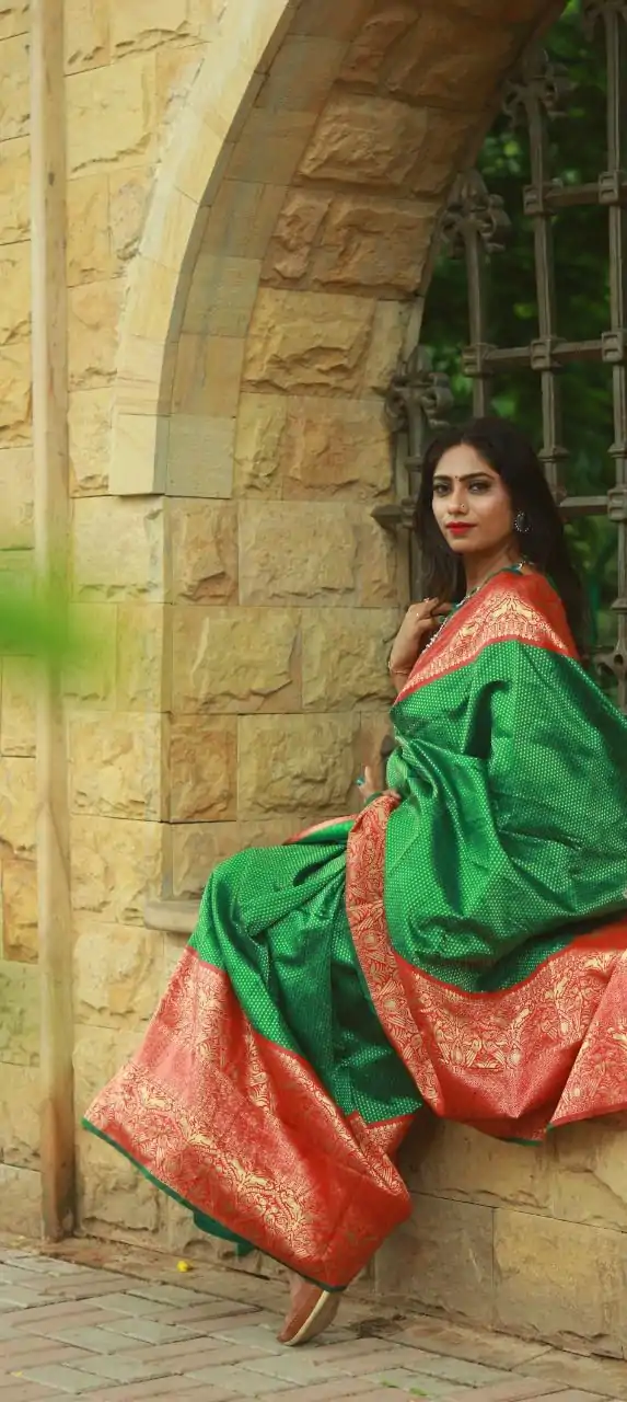 KP 1022 Green Color Soft Lichi Silk Jacquard On All Over Saree Casual, Party Wear, Wedding, Events Etc. Expected Delivery 4-6 Working Days @1449/- | Designer Sarees, Sarees, Bollywood Sarees, Creative Sarees, Embroidered Sarees, Ethnic Saree, Modern Digital sarees, Party Wear Sarees