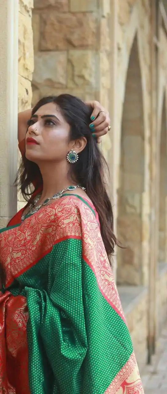KP 1022 Green Color Soft Lichi Silk Jacquard On All Over Saree Casual, Party Wear, Wedding, Events Etc. Expected Delivery 4-6 Working Days @1449/- | Designer Sarees, Sarees, Bollywood Sarees, Creative Sarees, Embroidered Sarees, Ethnic Saree, Modern Digital sarees, Party Wear Sarees