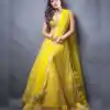 BD 1228 Yellow Color Soft Mono Embroidered Lehenga Choli Casual, Wedding, Festive, Events Expected Delivery 4-6 Working Days @1999/- | Lehenga, Bollywood Lehenga, Creative Lehenga, Designer Lehenga, Embroidered Lehenga, Party Wear Lehenga