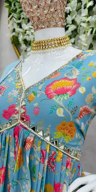 KD 1296 Blue  Color Georgette Digital Printed Work Salwar Suit Casual, Party, Festive, Events Wedding Etc.  Expected Delivery 4-6 Working Days @2049/- | Salwar suit, Casual Suits, Creative suits, Designer Suits, Palazzo Suits, Party Wear Suits, Straight Suits