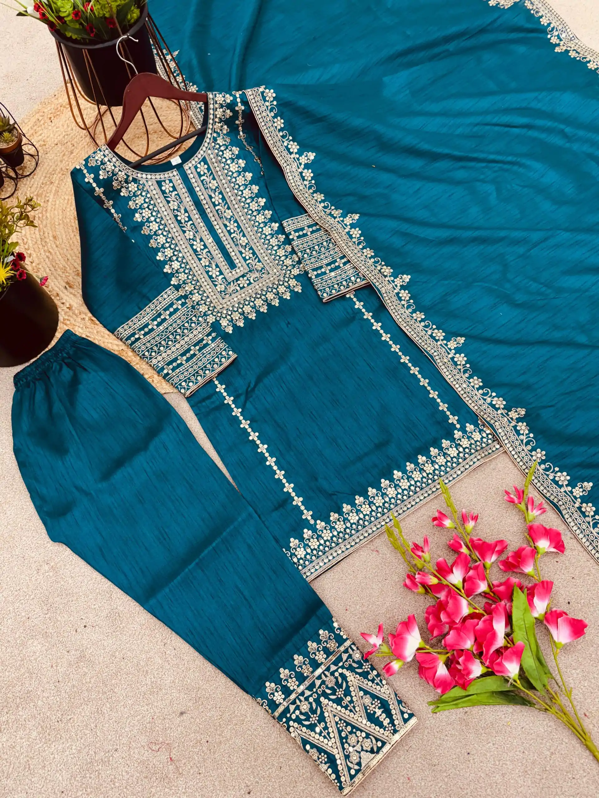 SRK 5151 Blue Color Pure Chinnon Silk Embroidery Sequence Salwar Suit Wedding, Party, Festive, Events Expected Delivery 4-6 Working Days @ 1949/- | Jump Suits, Salwar suit, Casual Suits, Creative suits, Designer Suits, Palazzo Suits, Party Wear Suits, Patiala Suits, Straight Suits