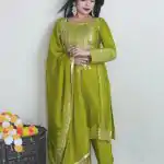 SRK 5151 Green Color Pure Chinnon Silk Embroidery Sequence Salwar Suit Wedding, Party, Festive, Events Expected Delivery 4-6 Working Days @ 1949/- | Jump Suits, Salwar suit, Casual Suits, Creative suits, Designer Suits, Palazzo Suits, Party Wear Suits, Patiala Suits, Straight Suits