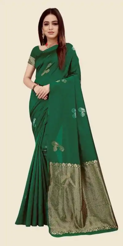 KP 3006 Green Color Soft Lichi Silk Jacquard On All Over Saree Casual, Party Wear, Wedding, Events Etc. Expected Delivery 4-6 Working Days @1249/- | Designer Sarees, Sarees, Bollywood Sarees, Creative Sarees, Embroidered Sarees, Ethnic Saree, Modern Digital sarees, Party Wear Sarees